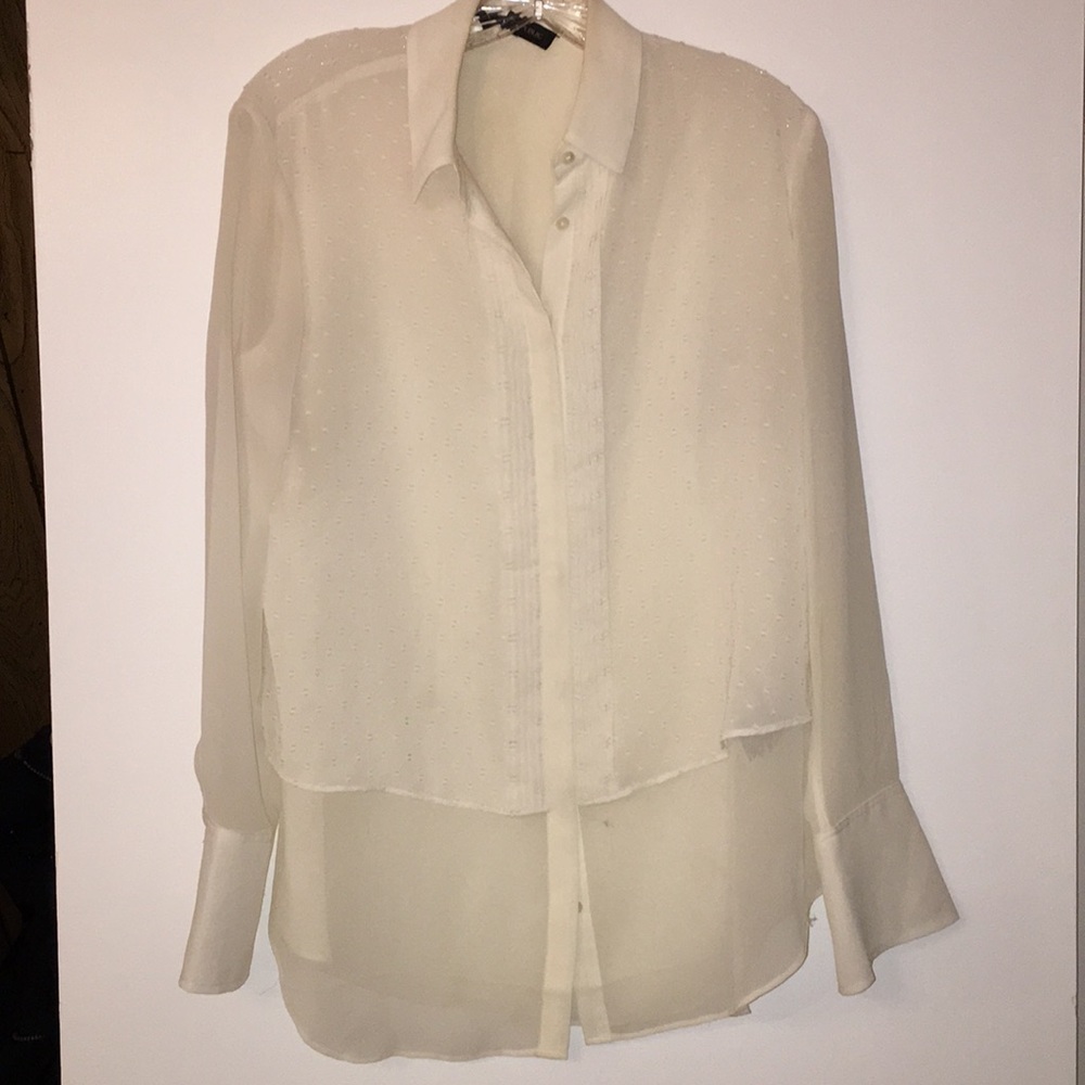 Banana Republic Swiss dot sheer layered blouse!
